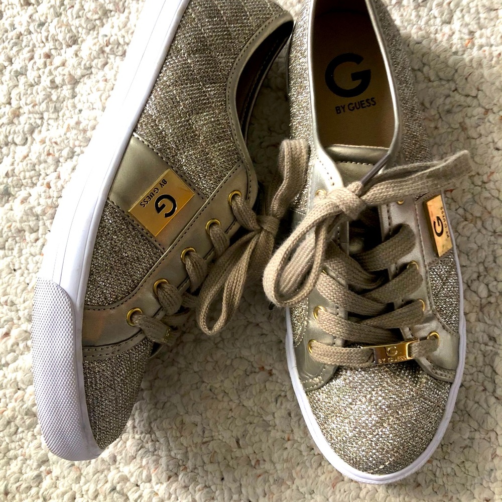 Guess Gold and White Women's Sneakers
